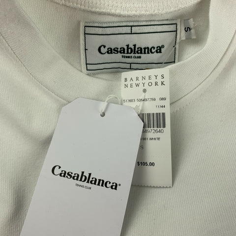 CASABLANCA Taille S T-shirt graphique en coton blanc