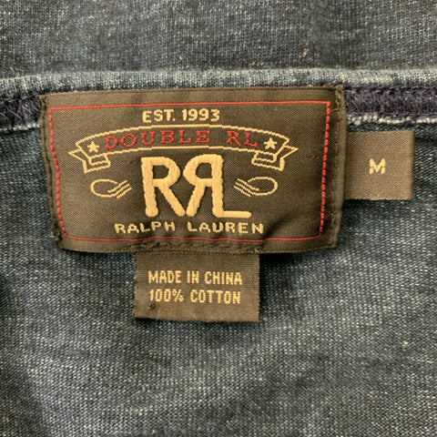 RRL by RALPH LAUREN Size M Indigo Solid Cotton One pocket T-shirt