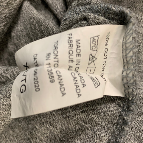 HIRO CLARK Size XL Grey Black Graphic Cotton T-shirt
