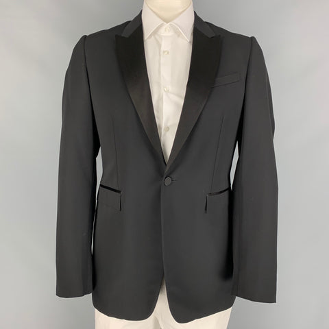 BURBERRY PRORSUM Taille 44 Manteau de sport de smoking en laine noire