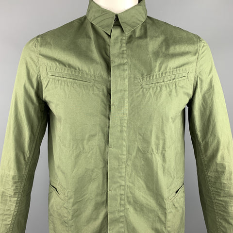 THE LOST EXPLORER Size L Green Cotton Hidden Buttons Jacket