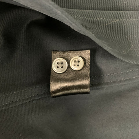 FEIT Taille S Chemise à manches longues en coton uni bleu marine avec une poche