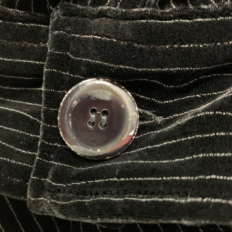 GIORGIO ARMANI Size XL Black Stripe Velvet Button Up Long Sleeve Shirt