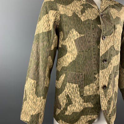 KAPITAL Chest Size M Olive Camo Cotton Notch Lapel Jacket