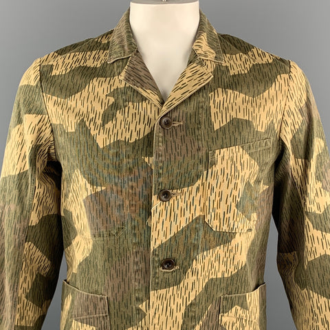 KAPITAL Chest Size M Olive Camo Cotton Notch Lapel Jacket