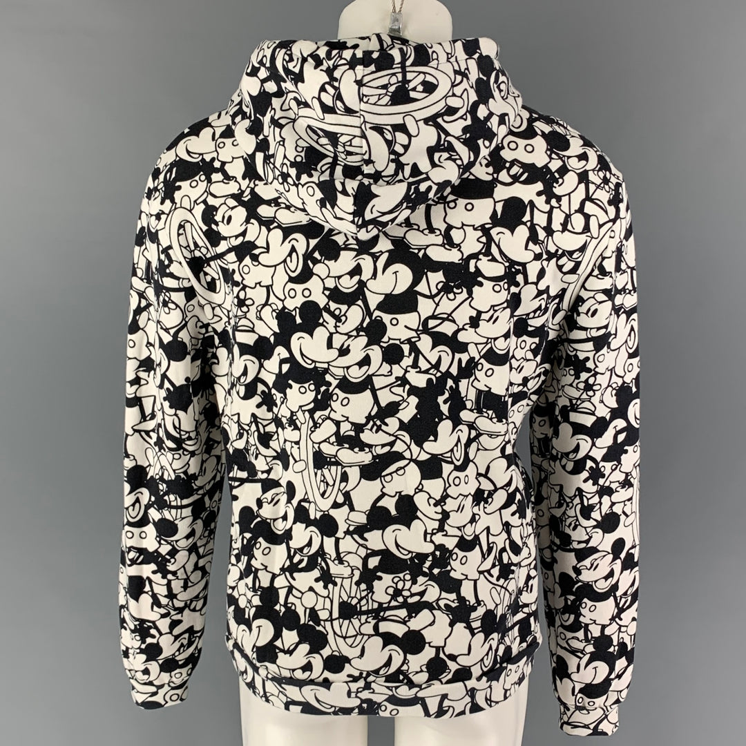 OPENING CEREMONY x DISNEY Size M Black White Print Cotton Hooded Sweatshirt