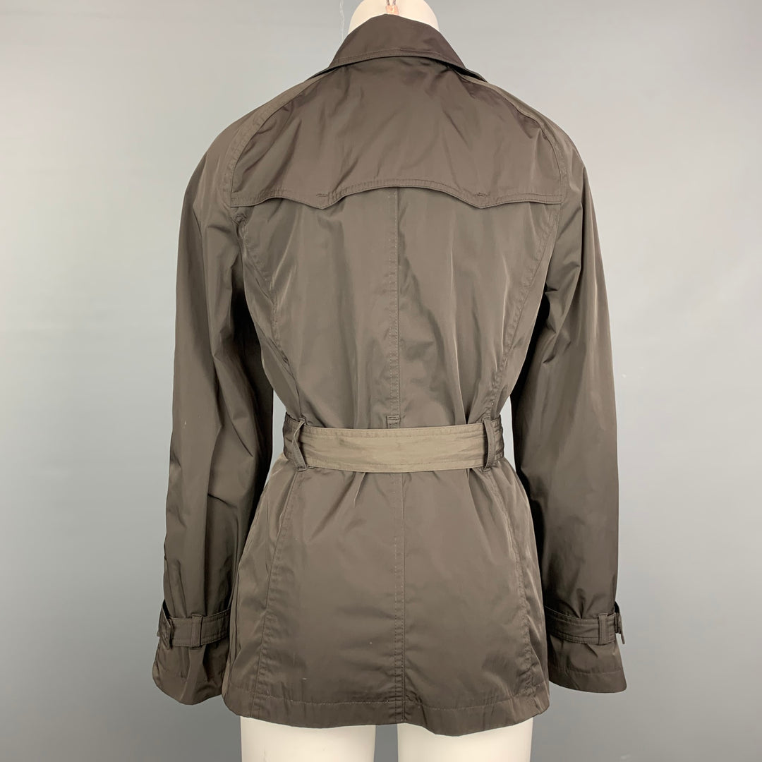 TALBOTS Size S Brown Polyester Belted Trench Coat