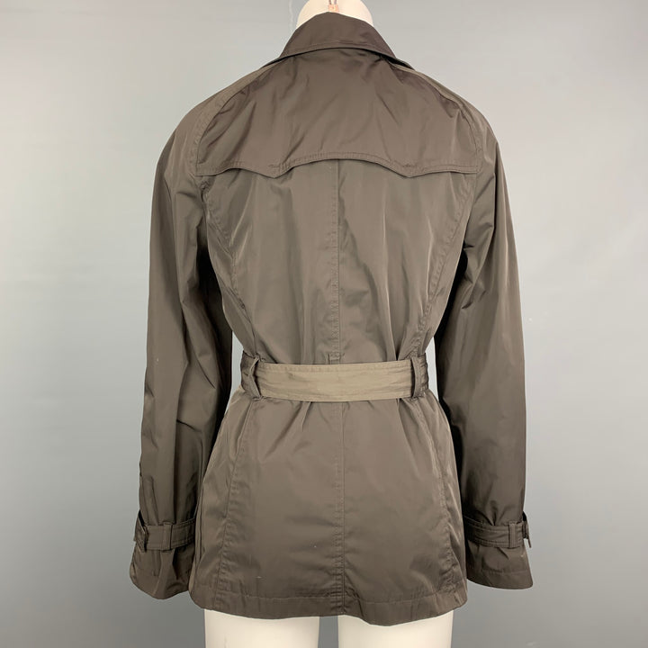 TALBOTS Size S Brown Polyester Belted Trench Coat