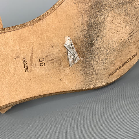 ALEXANDER WANG Taille 6 Sandales NAURA en daim beige avec bride à la cheville