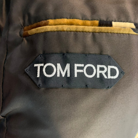 TOM FORD Talla 38 Regular Marrón Bronceado Camuflaje Algodón Terciopelo Abrigo deportivo