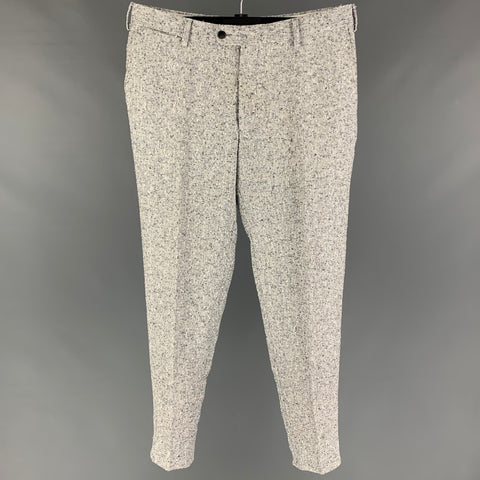 SUITSUPPLY Size 32 Grey Textured Linen Polyester Zip Fly Dress Pants