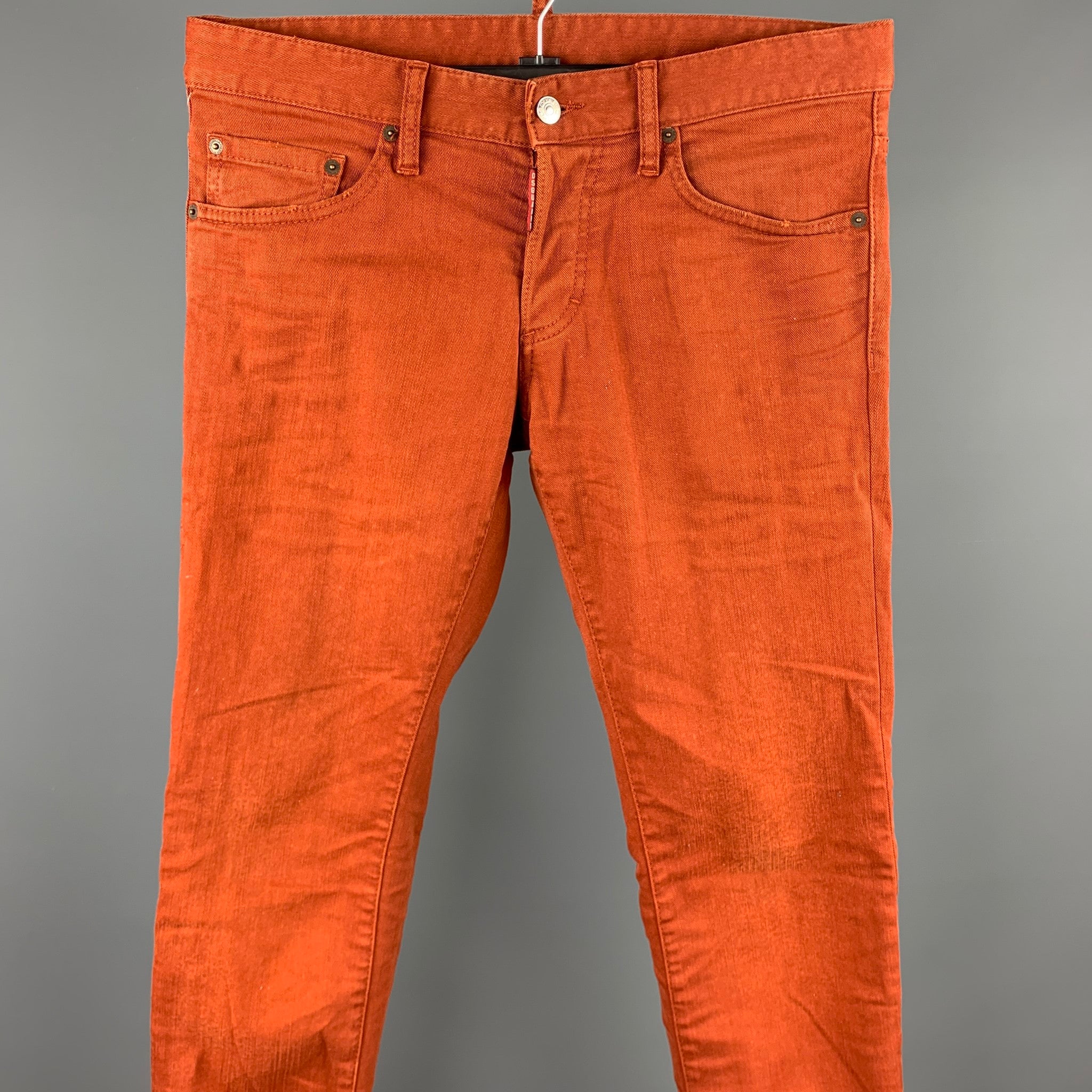 Dark fashion orange jeans