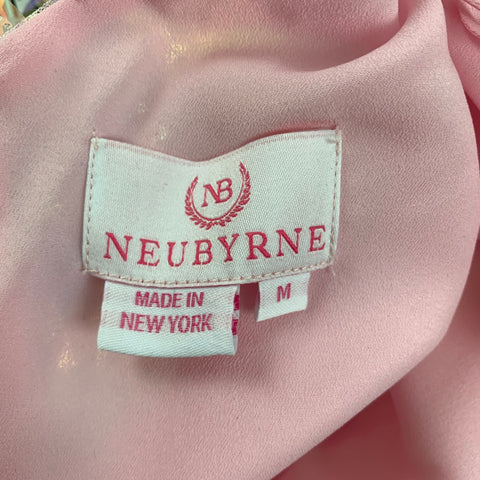 NEUBYRNE Size M Pink Silk Paillette Sequin Mirabella Gown Dress