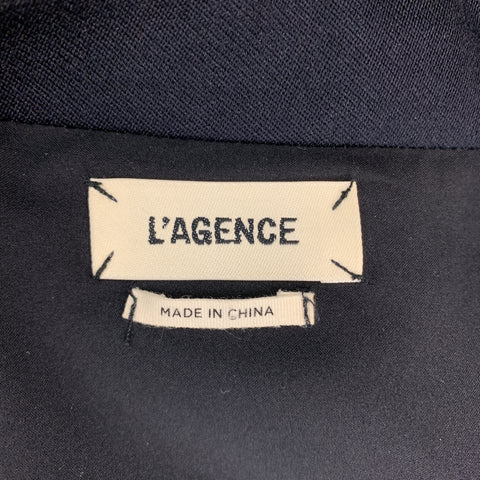 L'AGENCE Size 8 Navy Collared Cap Sleeve Wide Leg Jumpsuit