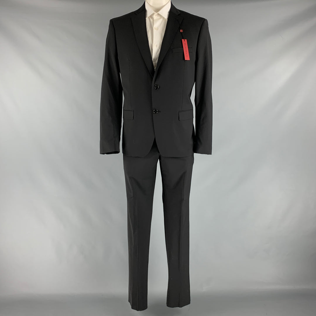 JOHN VARVATOS * U.S.A. Size 46 Black Wool Elastane Single breasted Suit