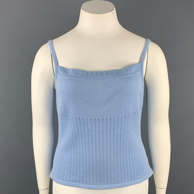 ST. JOHN Size L Blue Knitted Camisole Blouse
