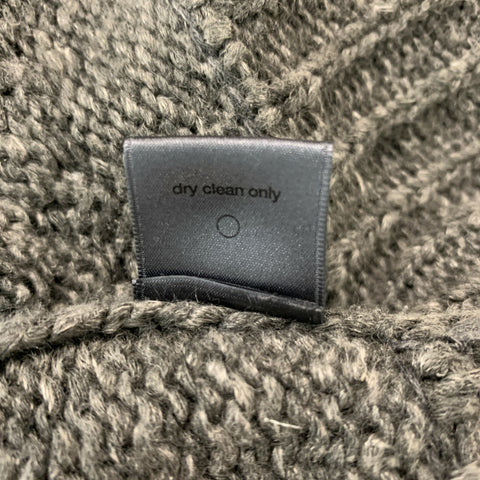 JOHN VARVATOS Size M Charcoal Knit Silk &  Linen V-Neck Sweater