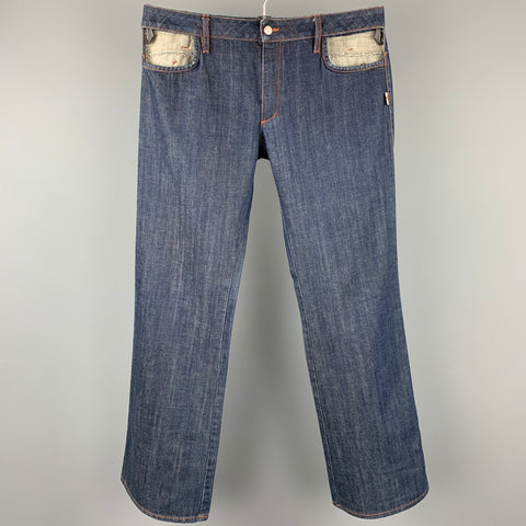 JPG GAULTIER JEANS Donna Size 34 Indigo Denim Pocket Cutout Jeans