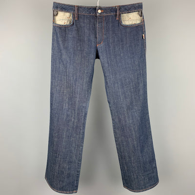 JPG GAULTIER JEANS Donna Size 34 Indigo Denim Pocket Cutout Jeans