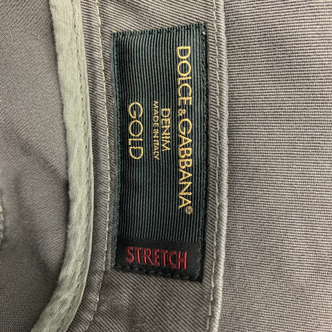 DOLCE & GABBANA Gold Size 36 Dark Gray Cotton Jean Cut Casual Pants