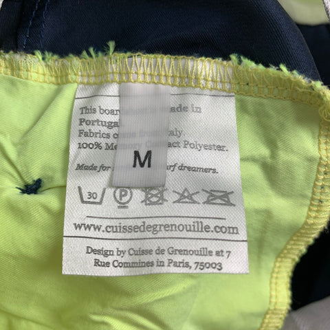 CUISSE DE GRENOUILLE Short de Bain en Polyester Bicolore Marine &amp; Fluo Taille M
