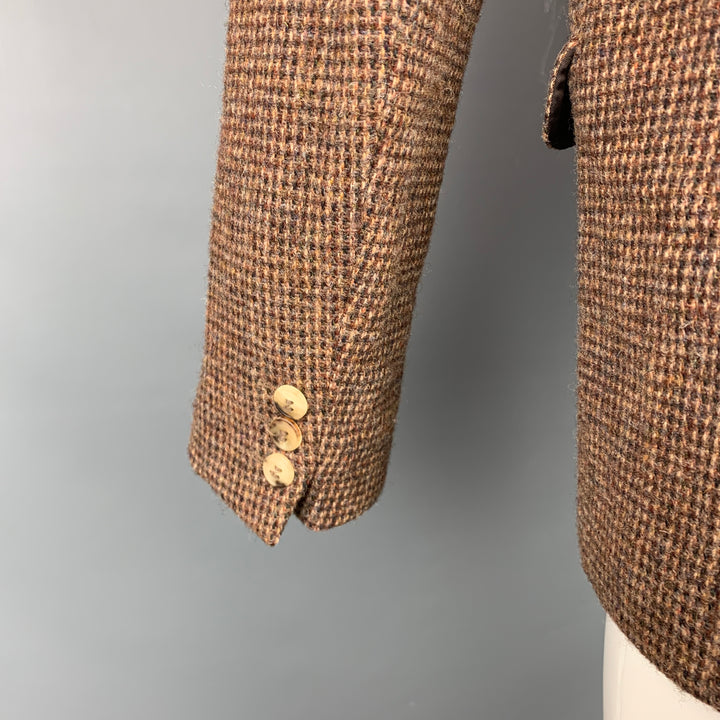 Abrigo deportivo con solapa de muesca y lana de tweed marrón talla XS de APC