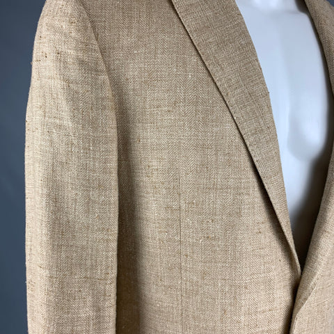 POLO by RALPH LAUREN Size 40 Beige Silk Linen Sport Coat