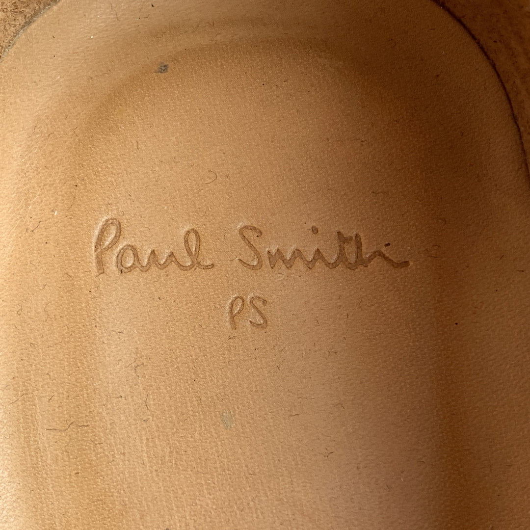 PAUL SMITH Zapatos con cordones y punta de ala de ante perforado color topo Talla 9