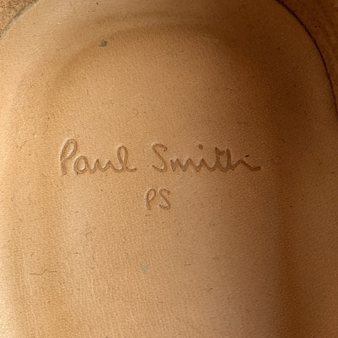 PAUL SMITH Zapatos con cordones y punta de ala de ante perforado color topo Talla 9