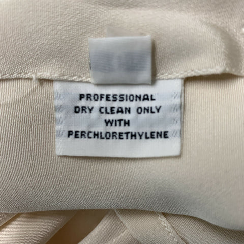 BILL BLASS Blusa de manga larga con volantes color crema talla 6