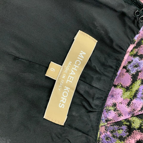 MICHAEL KORS Taille 6 Robe trapèze florale en polyester rose violet