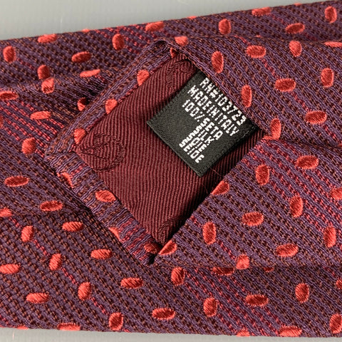 GIORGIO ARMANI Burgundy Red Dots Silk Tie