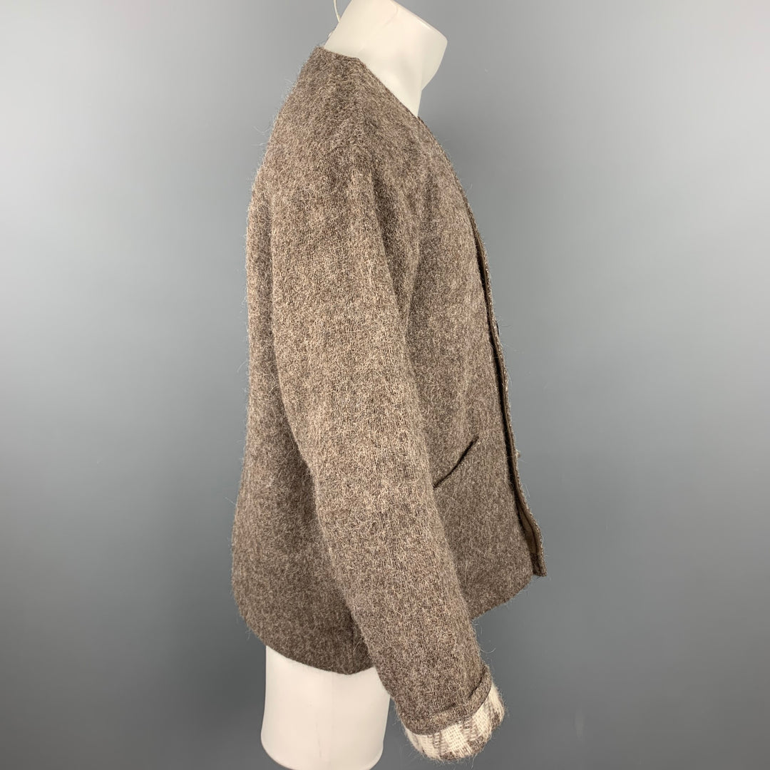 OUR LEGACY Chaqueta tipo cárdigan tipo manta con botones de lana / alpaca marrón talla 38