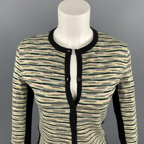 M MISSONI Cárdigan con botones de lana / acrílico de punto verde talla 8