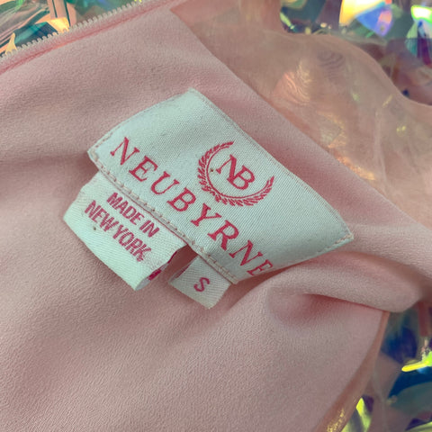 NEUBYRNE Size S Pink Silk Paillette A-Line Selena Dress