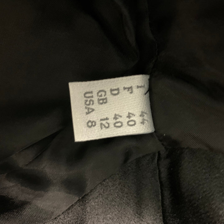 ALBERTA FERRETTI Size 8 Black Rayon Blend Hidden Snaps Jacket