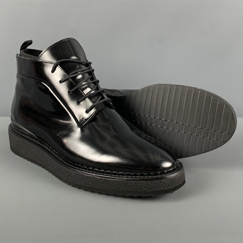 JOHN ELLIOTT Size 11 Black Leather Creeper Boots
