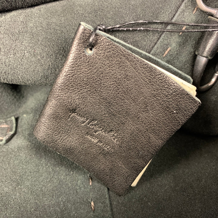 HENRY BEGUELIN Black Distressed Leather Top Handle Bag