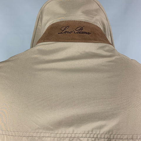 LORO PIANA Size XL Taupe Polyester Hidden Placket Jacket