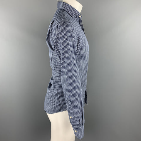 POLO by RALPH LAUREN Size S Navy Plaid Cotton Button Up Long Sleeve Shirt