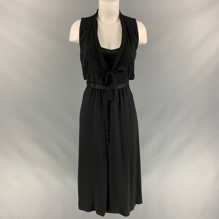 MARC JACOBS Size 0 Black Acetate / Viscose Solid Dress