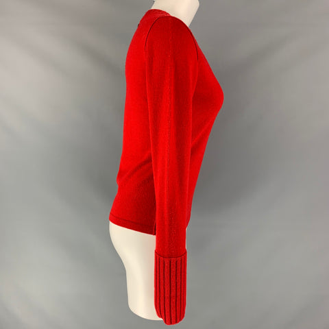 BURBERRY LONDON Size S Red Wool Blend Solid Pullover