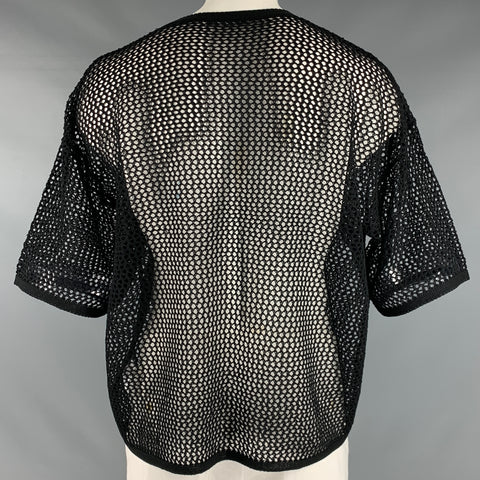 HARE Taille XXL Pull à manches courtes en maille noire