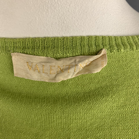 VALENTINO Size L Lime Green Wool Blend Cropped Cardigan