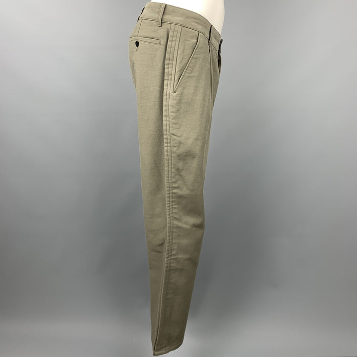 NOMA T.D. Size 34 Olive Cotton Zip Fly Pleated Casual Pants