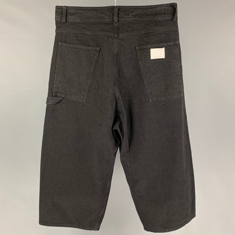 GOSHA RUBCHINSKIY Size L Black Cotton Wide-Leg Cropped Jeans