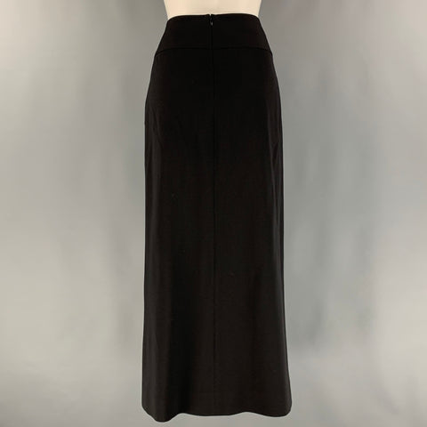DOLCE & GABBANA Size 6 Black Virgin Wool Lycra Pencil Mid-Calf Skirt