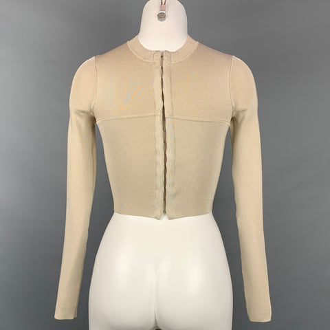 DION LEE Size XS Taupe Rayon Stretch Cropped Dress Top