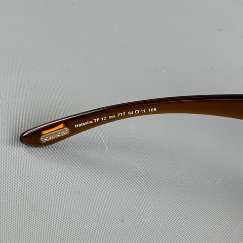 TOM FORD Brown Acetate Natasha Shield Sunglasses
