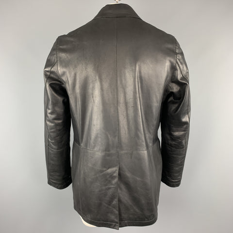TED BAKER L Chaquetón cruzado de cuero negro